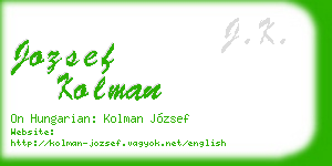 jozsef kolman business card