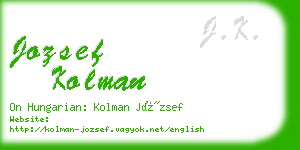 jozsef kolman business card